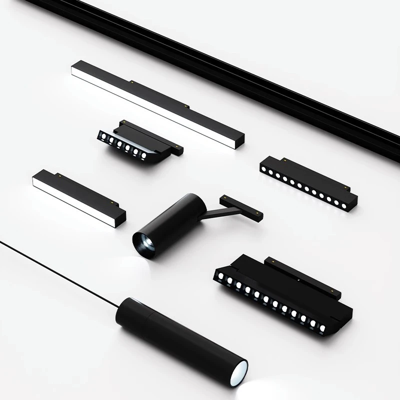 磁吸轨道灯嵌入式无主灯全套客厅家用明装暗装射灯轨道磁吸灯批发