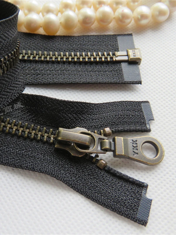 5号YKK青古铜单头开尾黑色拉链30-120cm--开衫羽绒服夹克门襟用