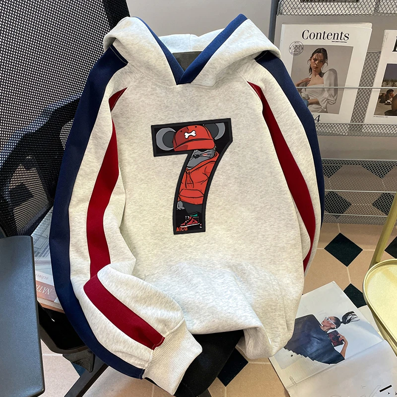 纯棉超火带帽卫衣男装洋气插肩袖重磅潮牌宽松款加厚加绒秋冬外套