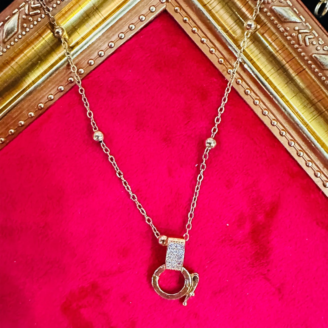 手工艺品  单挂 圆环两色项链（长度62cm）