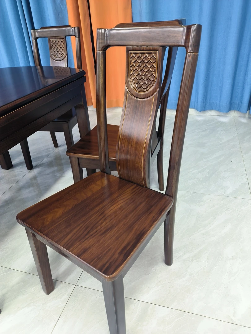 乌金木全实木乌金木餐椅中式实木餐椅靠背椅子家用餐椅餐桌椅