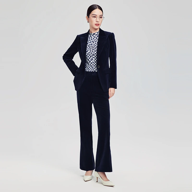 赢智尚2024秋新款高贵藏蓝色品质西装套装女高级职场ZA-ZA02081