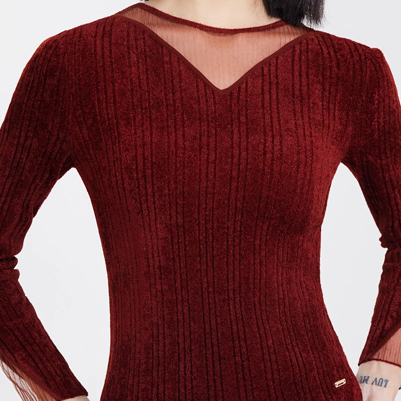 高级天鹅绒雪尼尔纱线针织衫ZZ00321