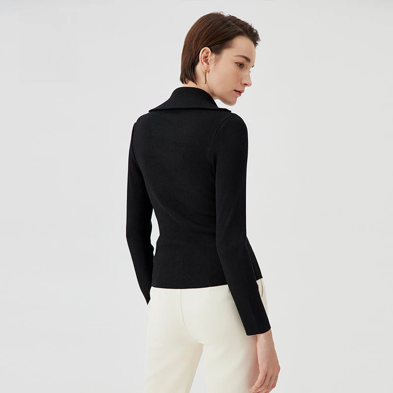 赢智尚新款翻领针织衫女时尚显瘦短款ZZ00391/ZZ00372