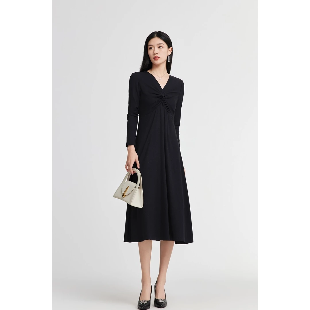 赢智尚V领显瘦连衣裙ZF02271