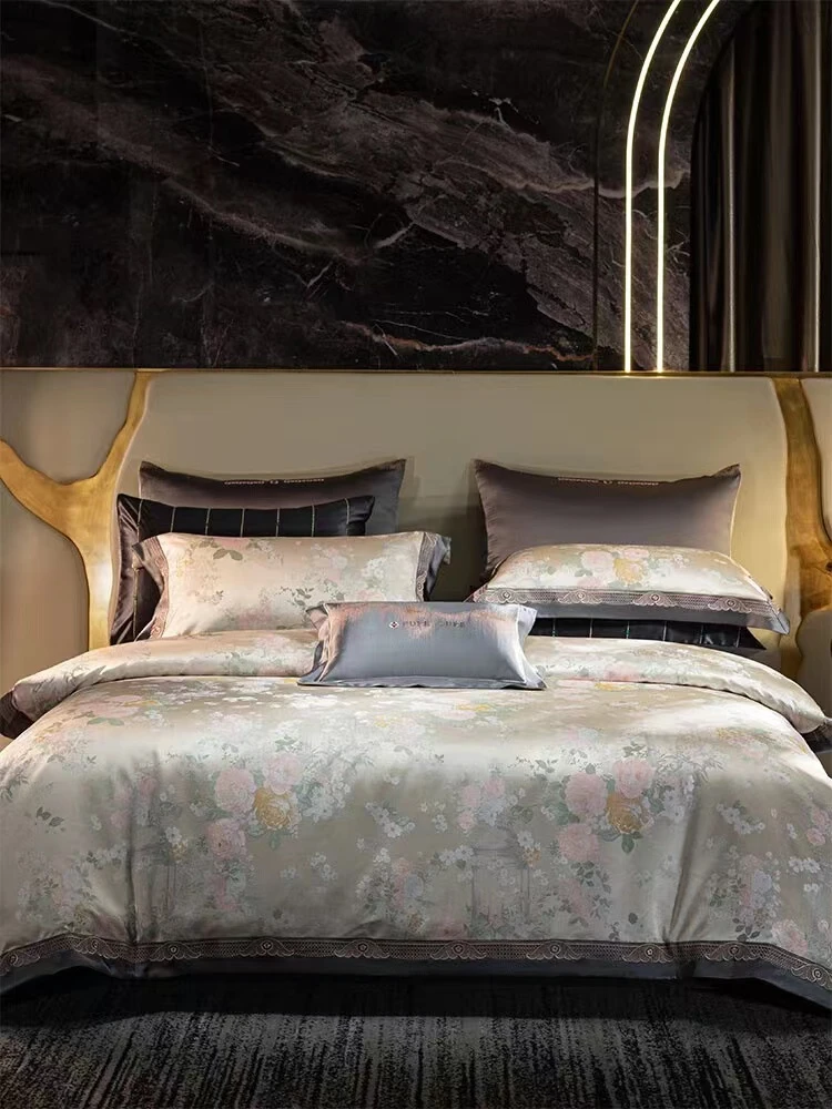 女总裁贵族设计师【花梦】高端重锻色织提花四件套 多件套欧式美式