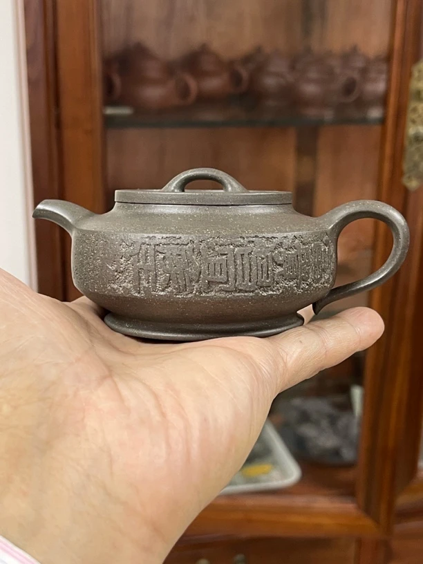 黄龙山原矿蟹壳青全手工制作手工茶壶泡茶壶四方壶无问壶160cc