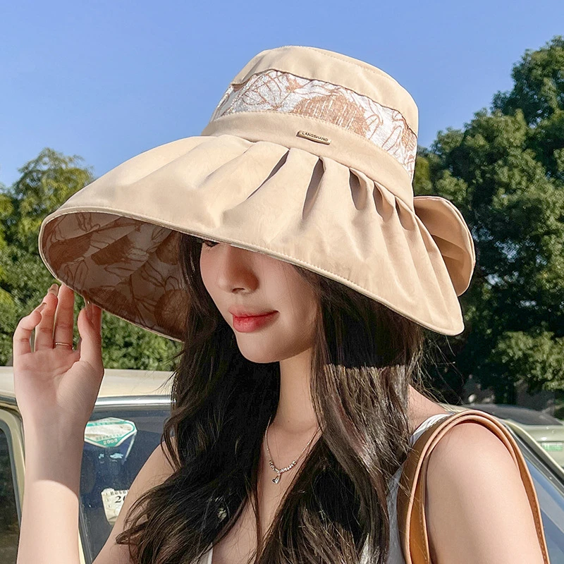 日系韩版百搭防晒帽春夏帽子女防紫外线遮阳太阳帽户外休闲渔夫帽