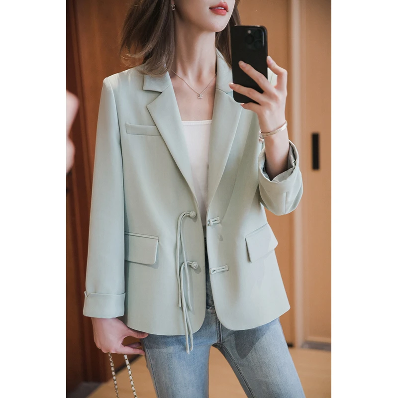 【雅韵东方】小谷粒新中式盘扣设计感西装休闲女秋季简约国风外套