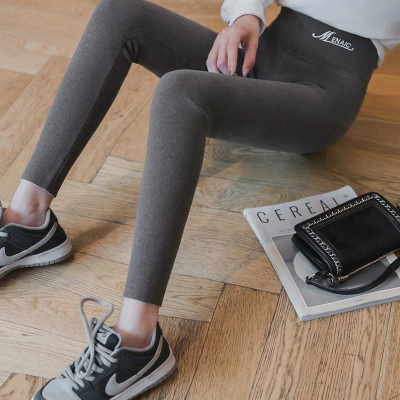 【季末折扣】小谷粒加绒打底裤女2023冬新款修身小脚百搭裤子