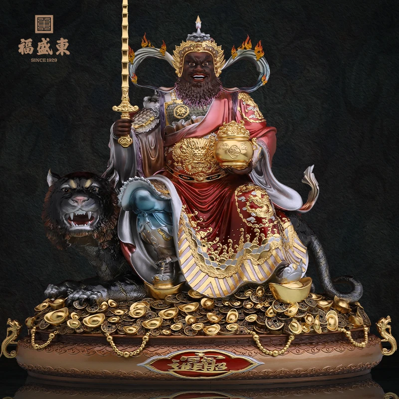 赵公明纯铜武财神摆件工艺品赵元帅骑黑虎玄坛店铺档口财神爷摆件