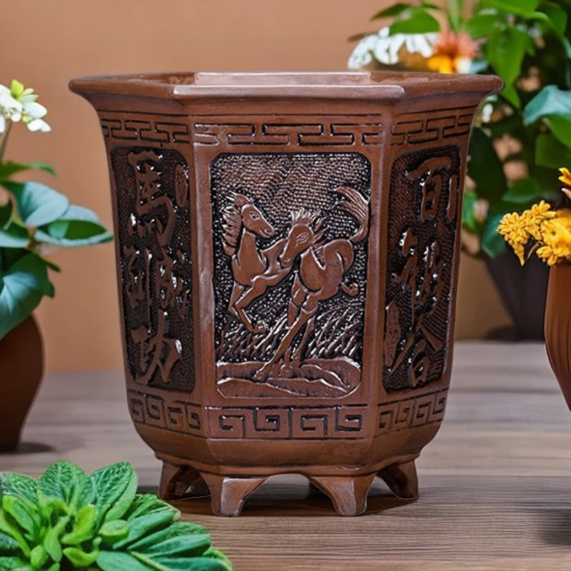 宜兴紫砂兰花盆绿植花卉盆景盆多肉树桩盆栽花苗兰花君子兰盆