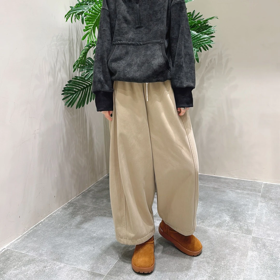 喜悦出品｜阔叶麦冬｜加绒挺阔显瘦松紧腰阔腿香蕉裤