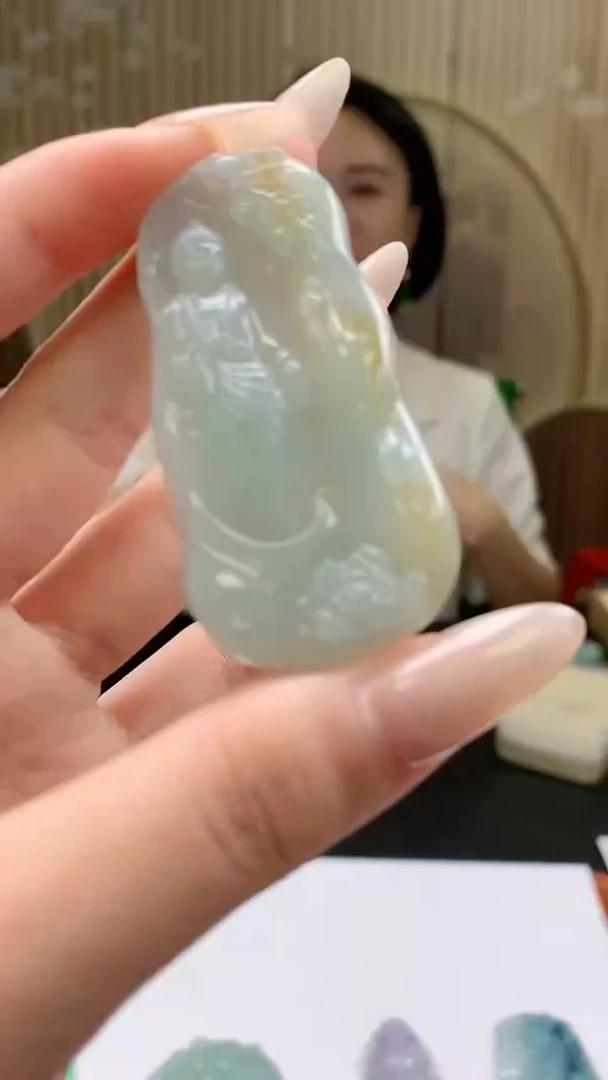 【闪购商品】定制翡翠未镶嵌4919xd-毛货挂件37