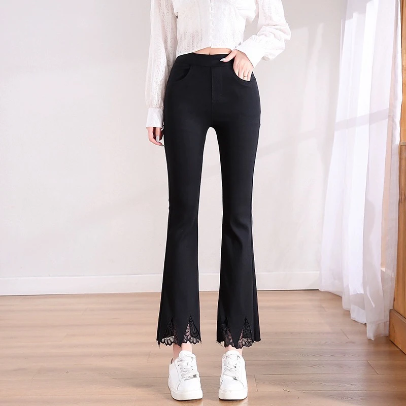 1568#新款女装时尚微喇裤