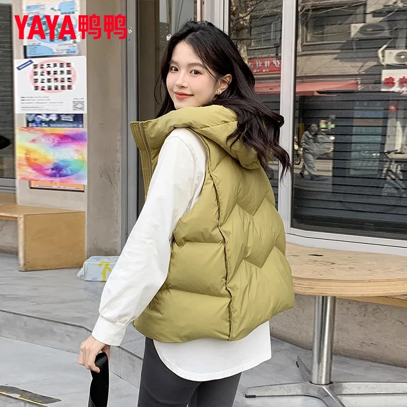 YAYA/鸭鸭羽绒马甲女短款韩版时尚百搭通勤保暖外套