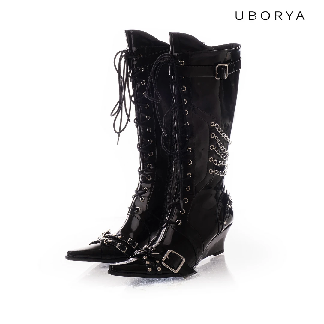 活动专属UBORYA原创暗黑哲学/手工小众朋克尖头金属帅气系带