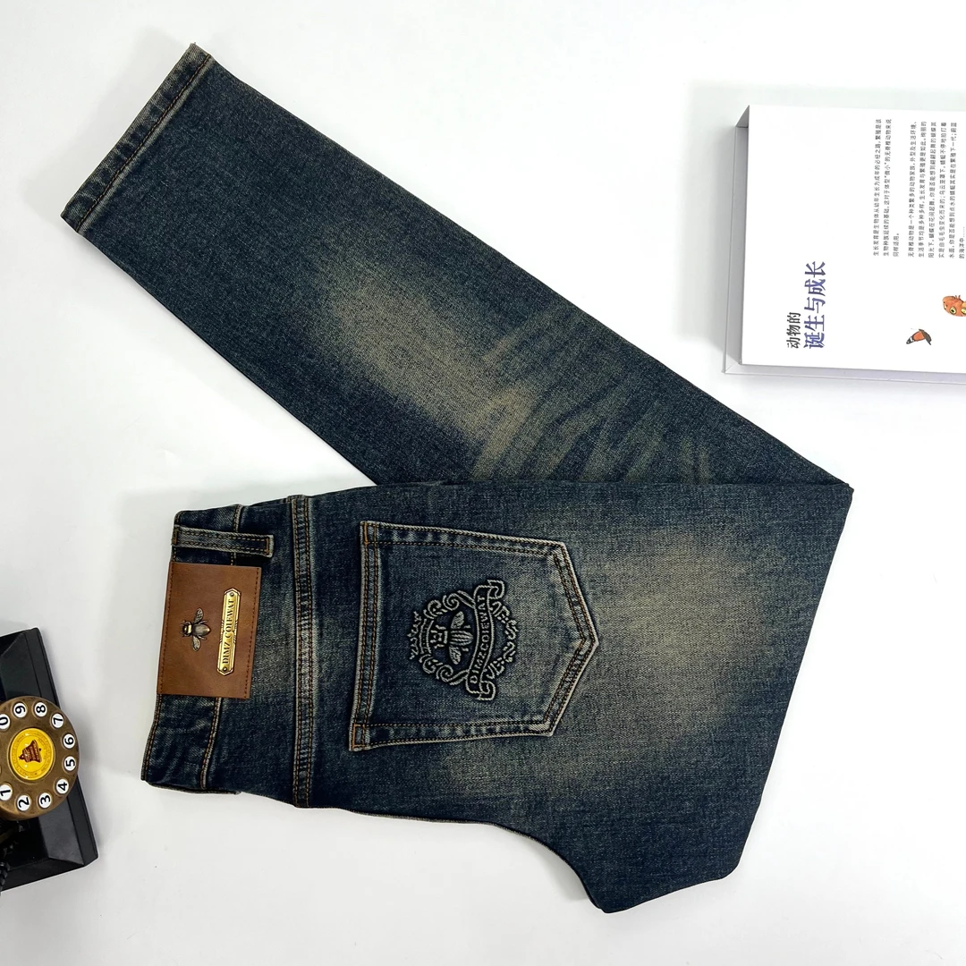 【2024冬季新款定制】A33017-12重工水洗欧货牛仔裤
