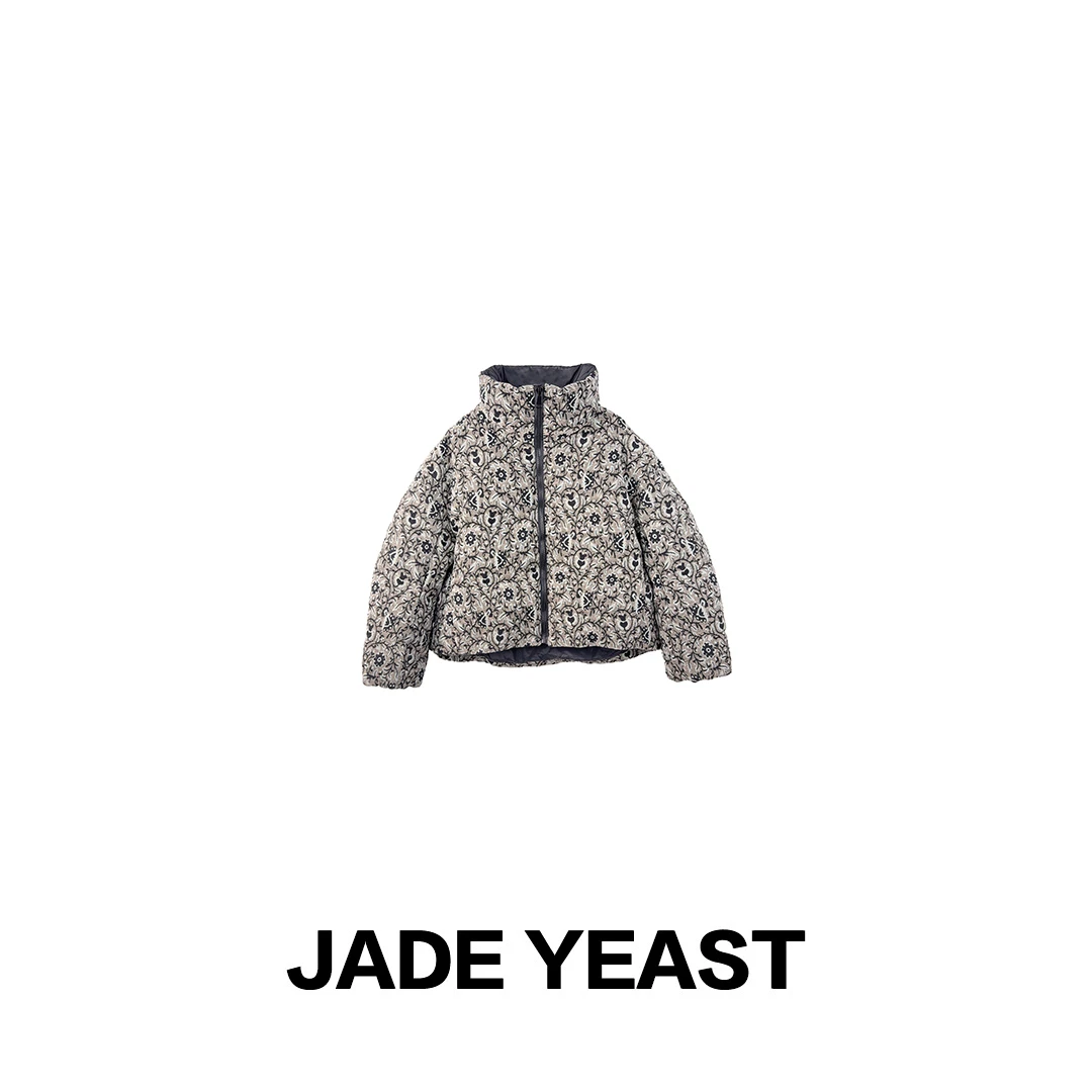 JADE YEAST|藤蔓花纹【95白鹅绒/羊毛提花】立领鹅绒服羽绒服-25639