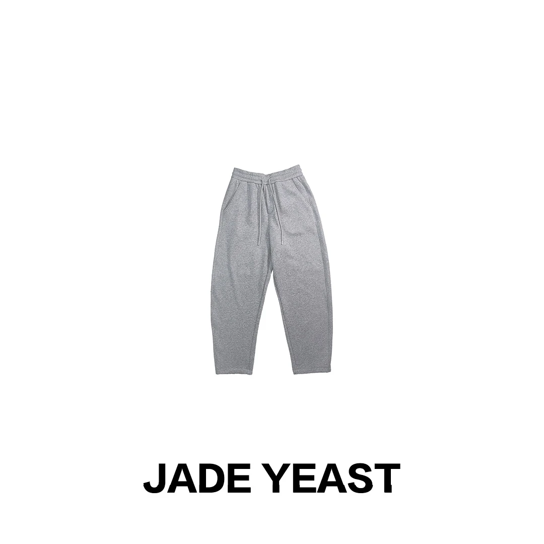 JADE YEAST|极简风【薄绒弯刀】软糯宽松廓弧卫裤休闲裤-8003