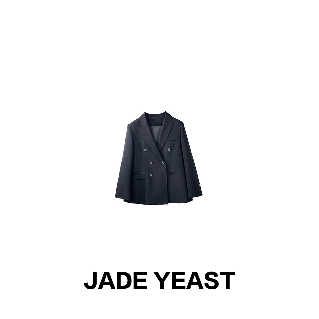 JADE YEAST|高奢款精纺羊毛老钱双排扣枪驳领翻领西服-007177