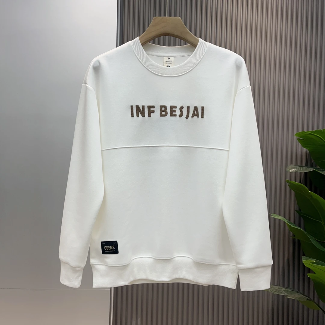 秋冬款空气层字母休闲百搭时尚圆领男士卫衣902