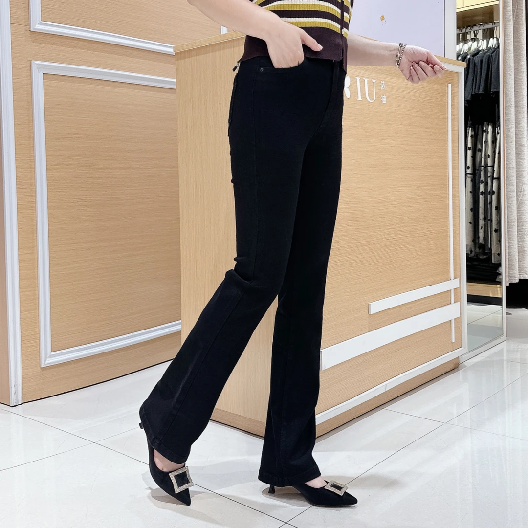 南韩牛仔喇叭裤6-91538/91823秋季有弹力百搭显瘦长裤牛仔裤
