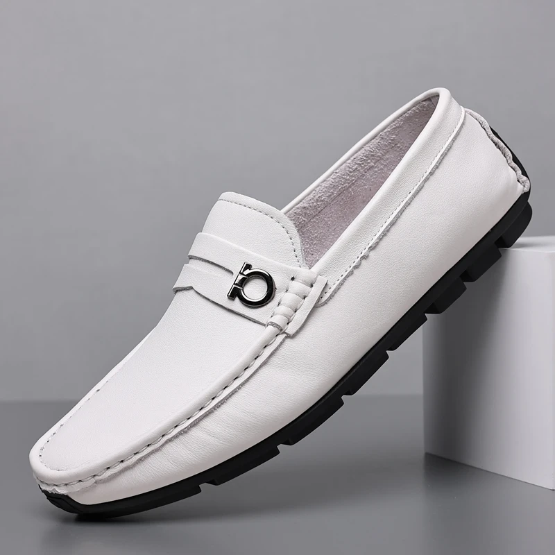 新款男士真皮豆豆鞋软底牛皮开车鞋百搭透气潮流韩版一脚登皮鞋