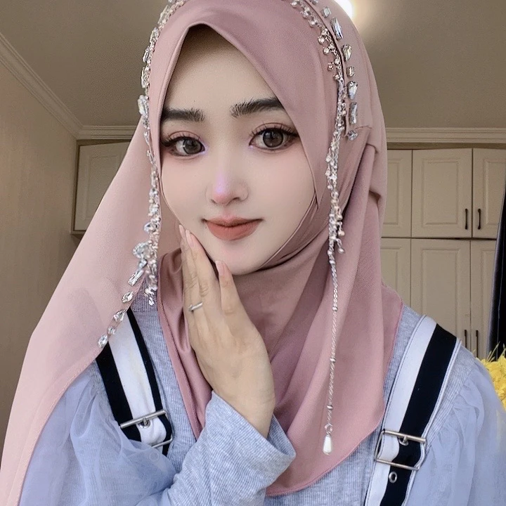 新款重工拼接绕巾气质小姐姐必备的一款休闲款头套