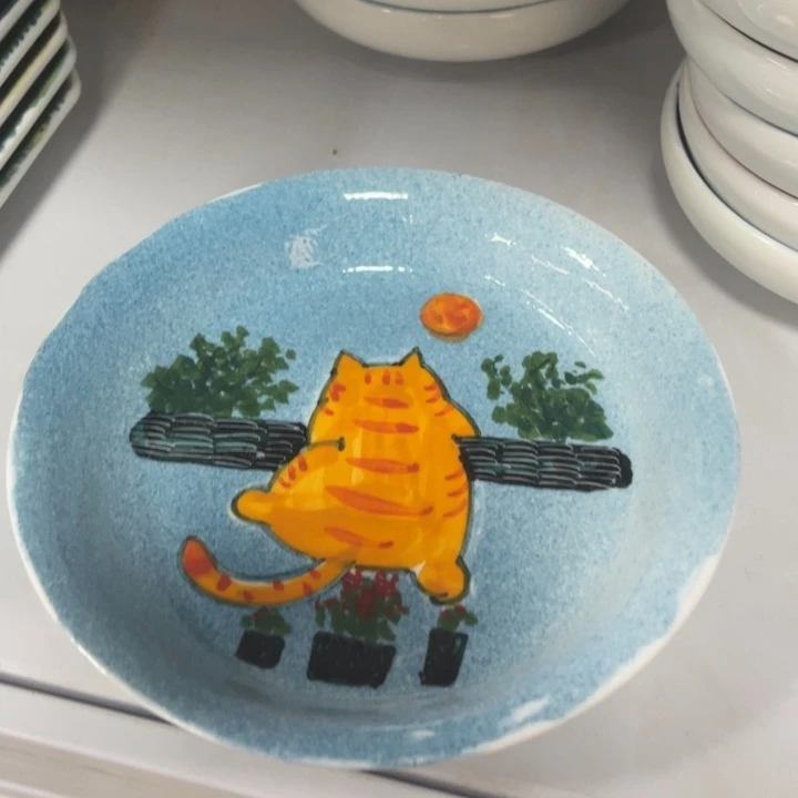 瓦当景德鎮釉下手繪陶瓷。