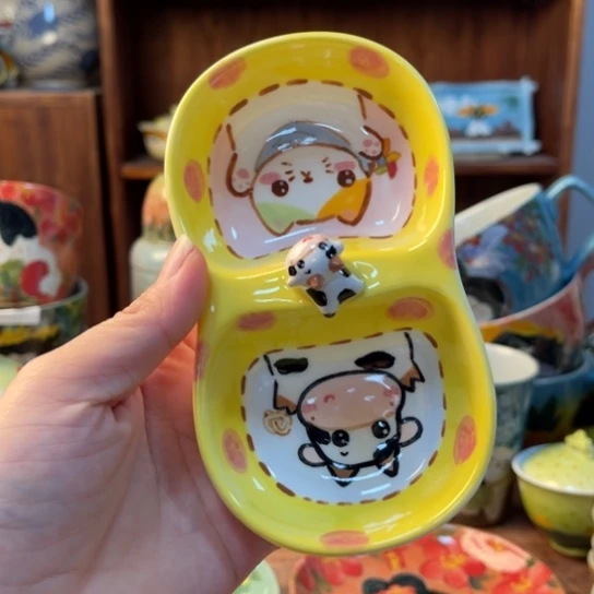 瓦当景德镇釉下手绘陶瓷。