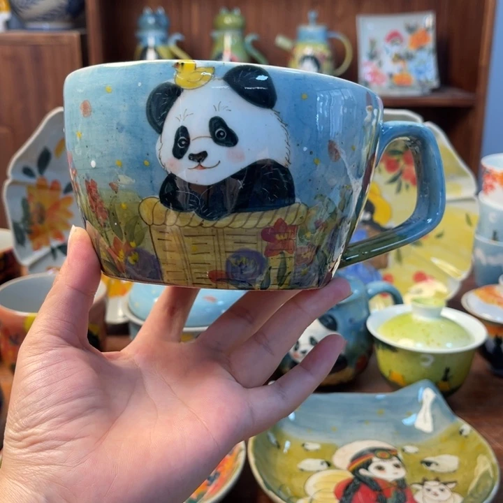 瓦当景德镇釉下手绘陶瓷。