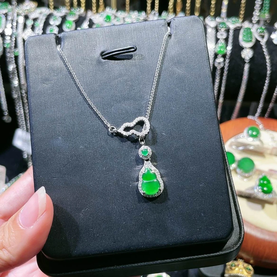 【闪购商品】翡翠颈饰银S925镶嵌银@@31673