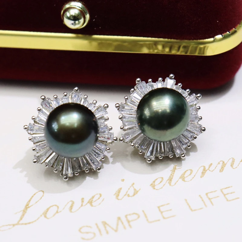 铜合金仿珍珠耳饰 海士酷（素心姐姐专属）黑白金灰四色耳钉