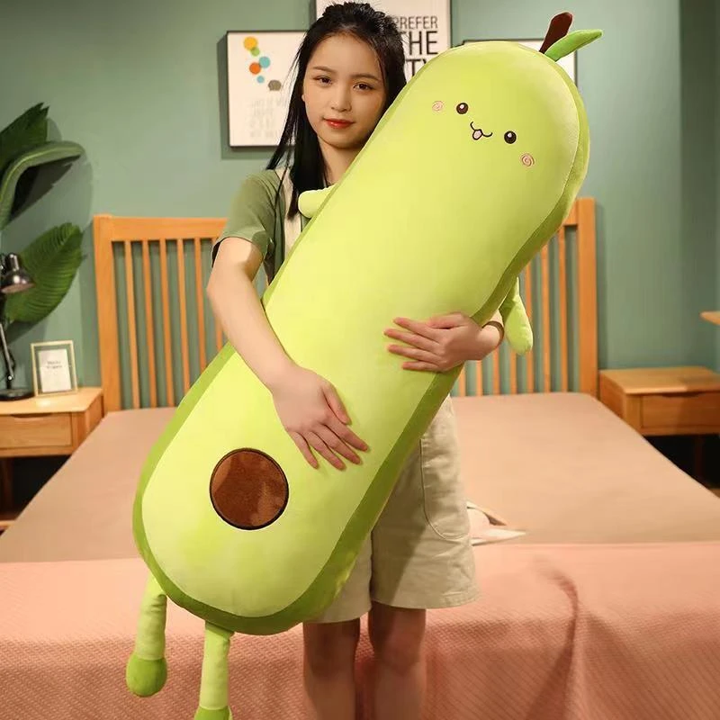 抱枕长条睡觉专用可爱牛油果毛绒玩具公仔卡通女生床上情人节礼物