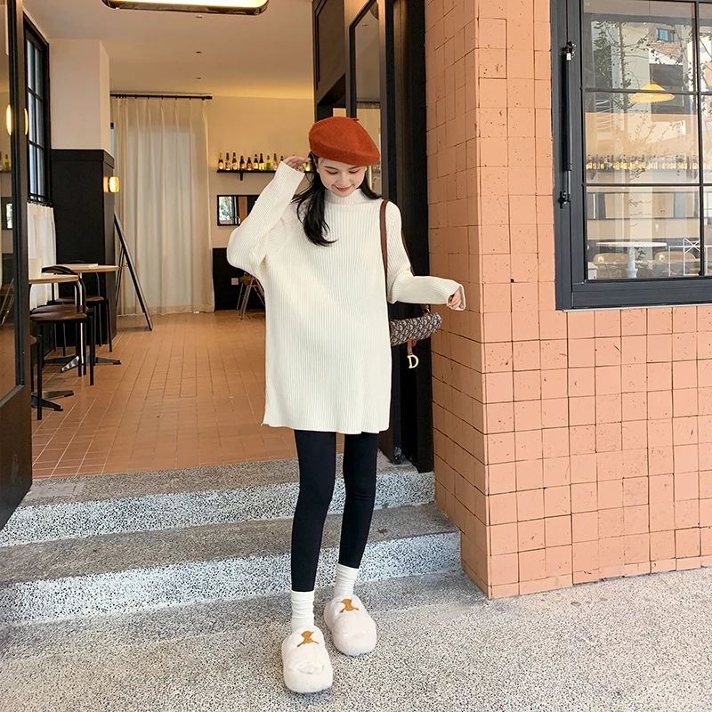 ZMA孕妇【喇叭袖毛衣】秋冬打底衫上衣孕妇冬装中长款高领内搭女