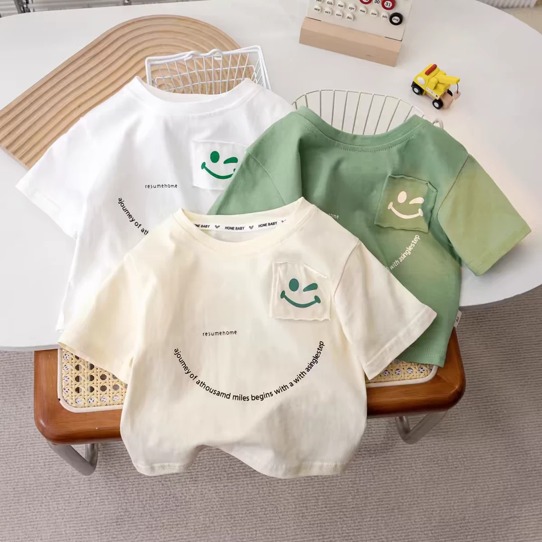 140尺码儿童短袖恤夏款男童韩版小清宽松半袖中小童宝宝夏装上衣