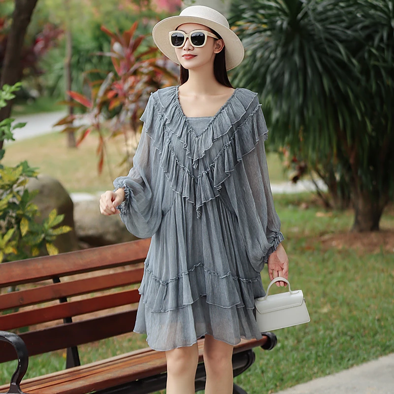 拜占庭的森林休闲百搭上衣桑蚕丝纯色时尚优雅设计款女减龄小衫女