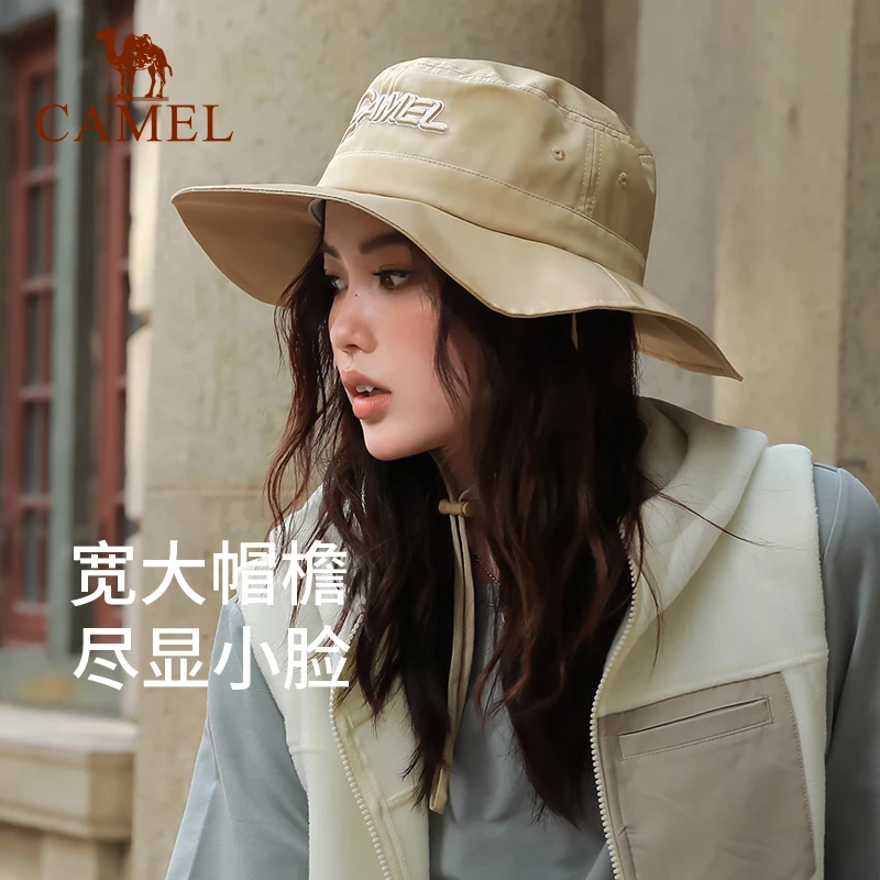 骆驼户外徒步登山帽女大帽檐西部牛仔帽速干防泼水遮阳钓鱼帽7092