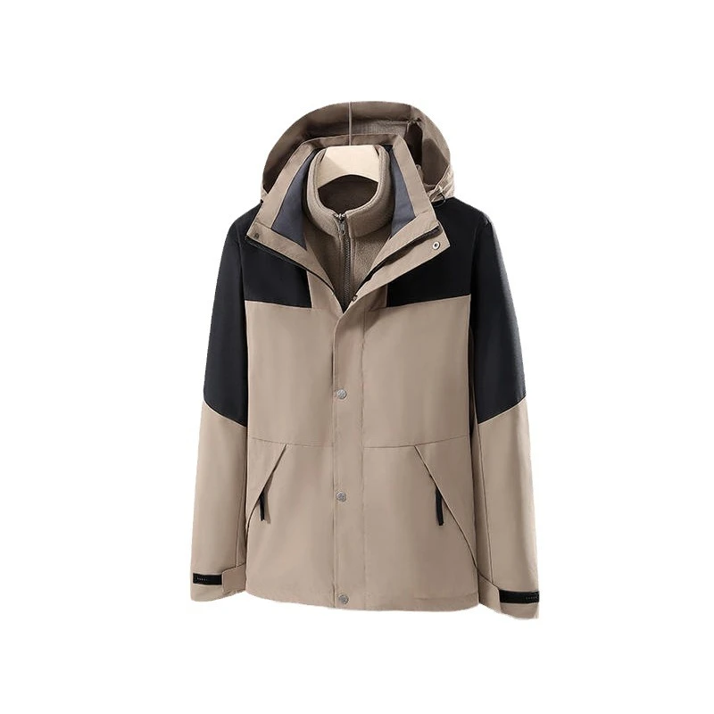 2024新款秋冬户外订做棉服冲锋衣三合一可拆卸定制工作服印字logo