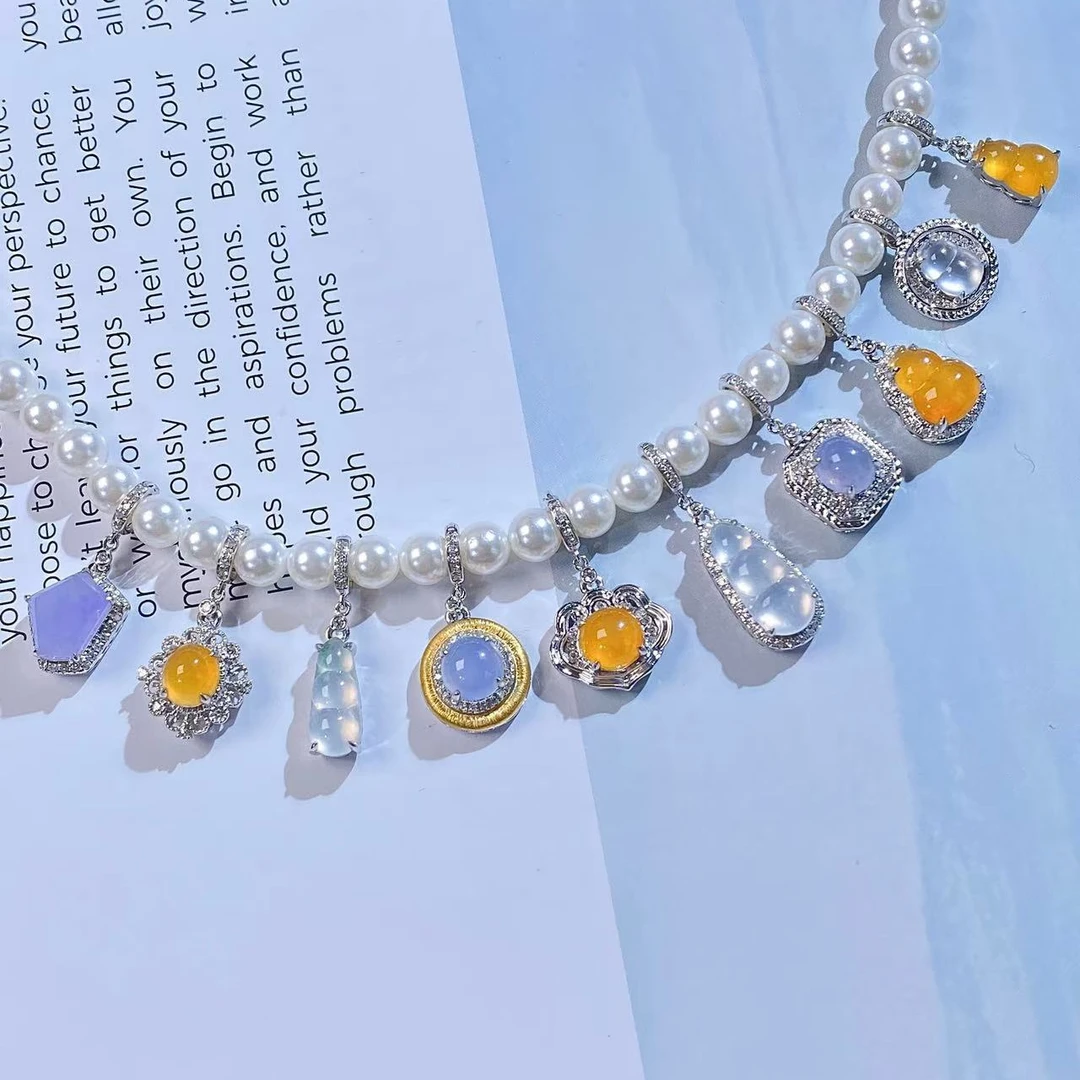 翡翠吊坠小滴溜回形针搭配百搭小精品-多样性随机发-不含链