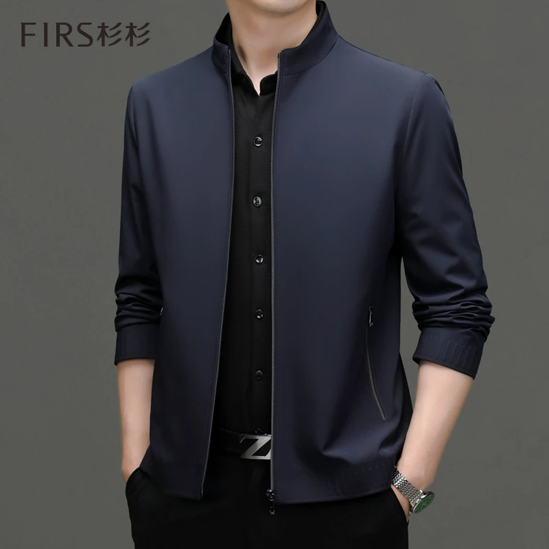 杉杉春秋季男士时尚中青年商务立领茄克薄款休闲男外套翻领夹克
