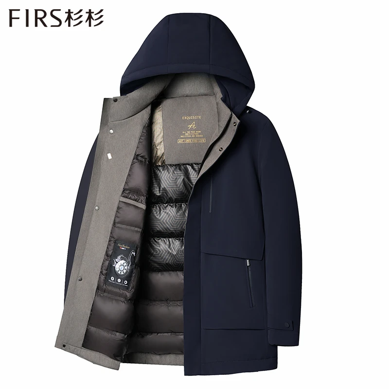 【杉杉加厚90白鹅绒】帽子可拆卸商务男士保暖冬季商务羽绒服男款