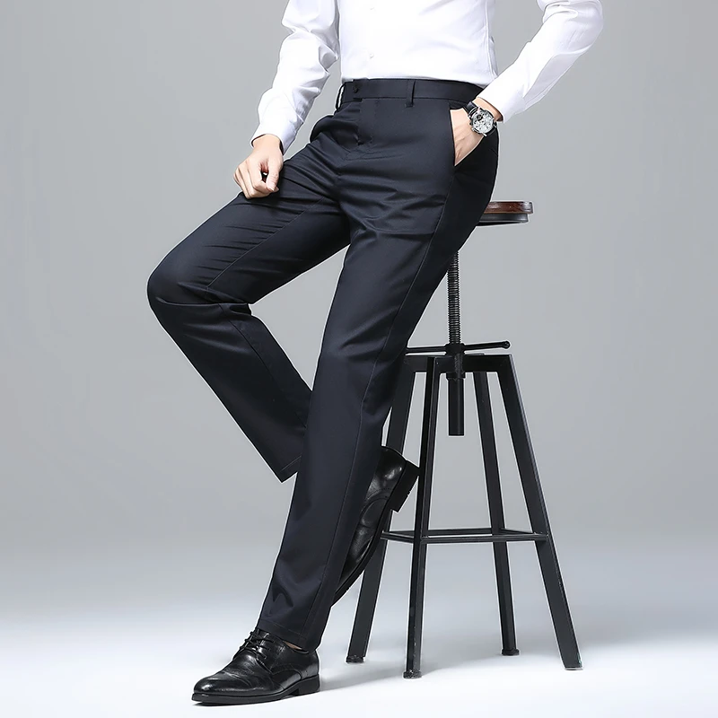 【杉杉】男士职业宽松时尚商务百搭休闲弹力黑色通勤必备西装休闲裤