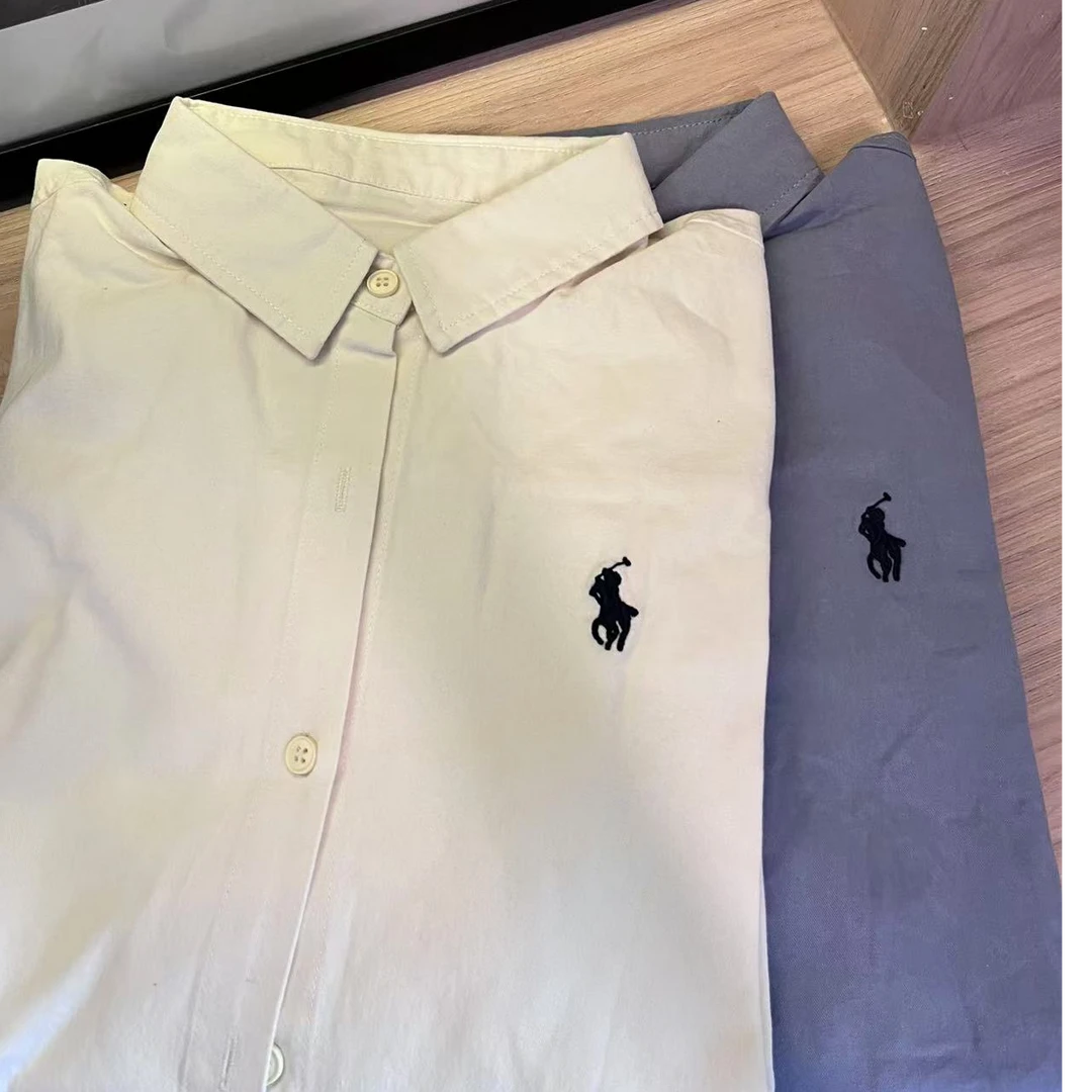 【雾面】刺绣长袖磨毛衬衫新款显瘦正肩叠穿衬衣