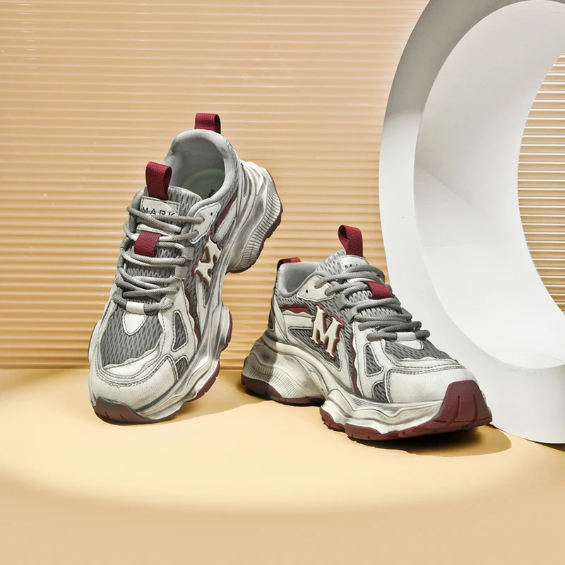 马克华菲复古老爹鞋夏季网面凉感运动鞋增高明星同款休闲鞋情侣鞋