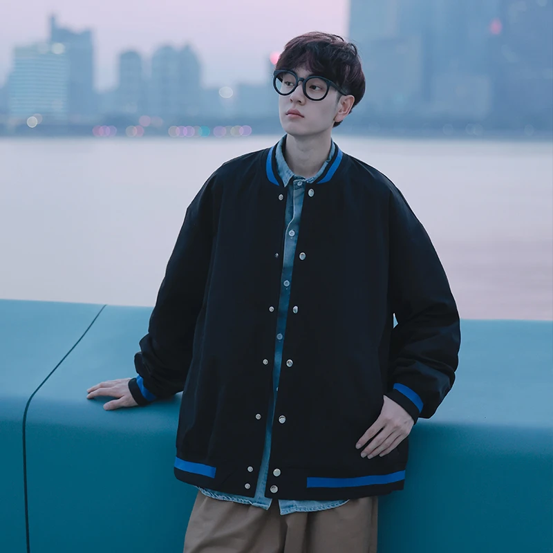 球服外套男秋季新款复古青少年潮牌潮流高级感百搭休闲宽松夹克