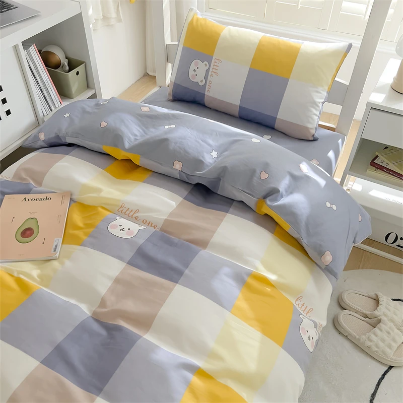 大学生宿舍床上三件套单人全棉纯棉寝室床单被套罩六件套