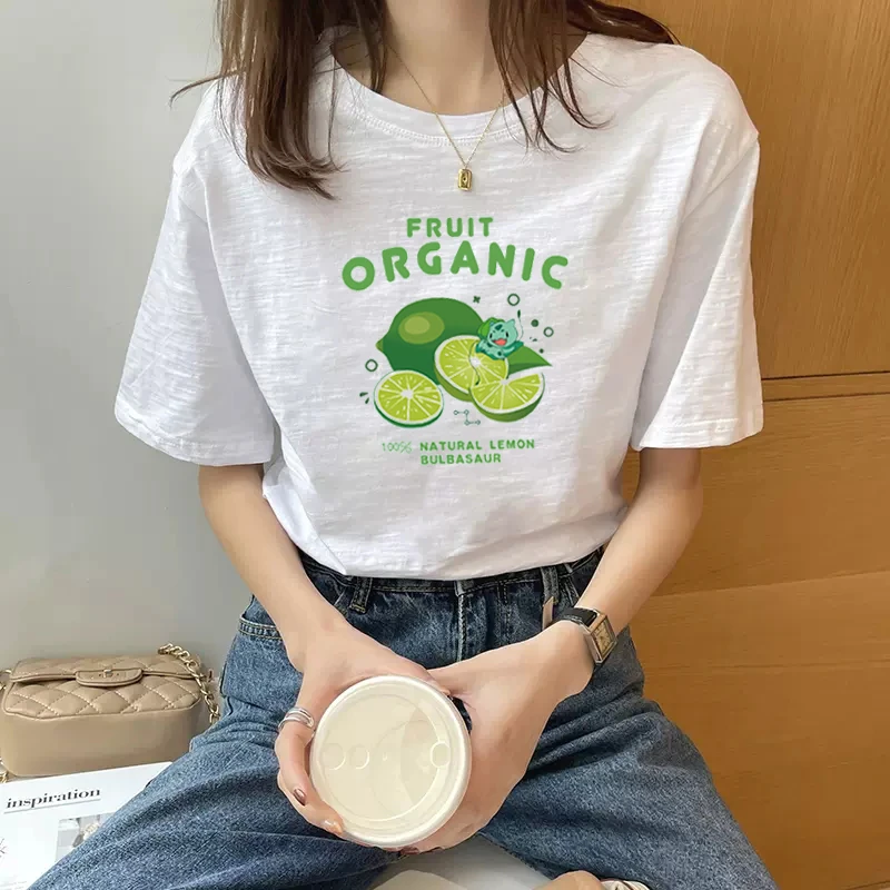 竹节棉白色短袖t恤女夏季2025年新款洋气薄款宽松半袖体恤上衣潮