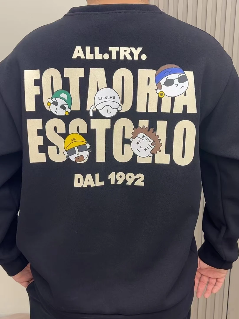 2024新款【潮牌打底卫衣】M226大码男装加肥加大高品质卫衣圆领男士